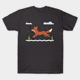 The Quick brown fox jumps over the river. T-Shirt